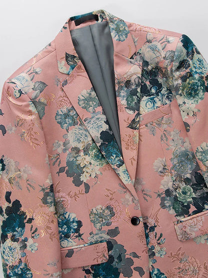 Herren Blazer Blumenmuster Elegant Modern