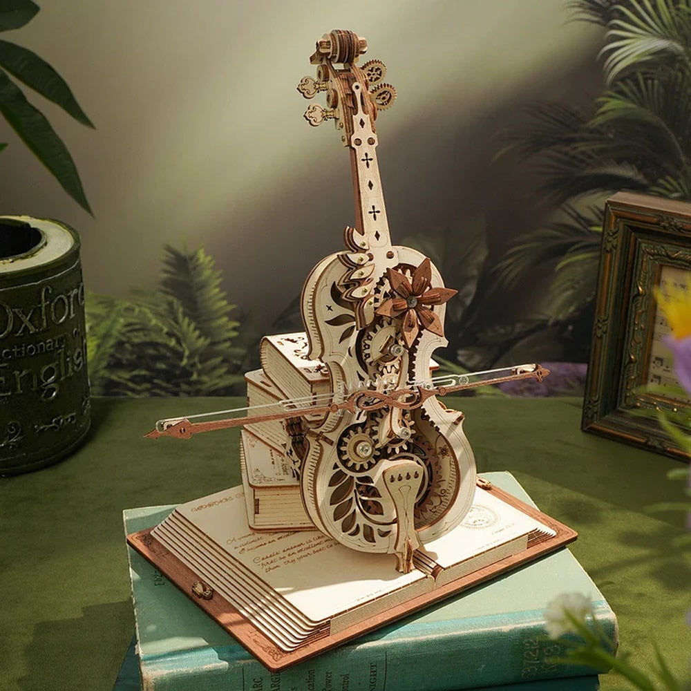 Mechanisches Holz Puzzle 3D Cello Modell