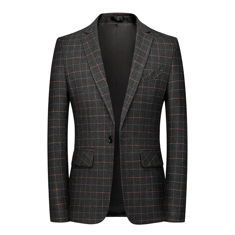 Schwarzer Karo Blazer Modern Slim Fit - BerlinGlamour