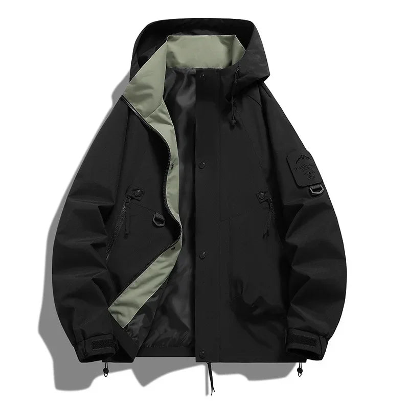 Herren Outdoor-Jacke mit Kapuze und Reißverschluss