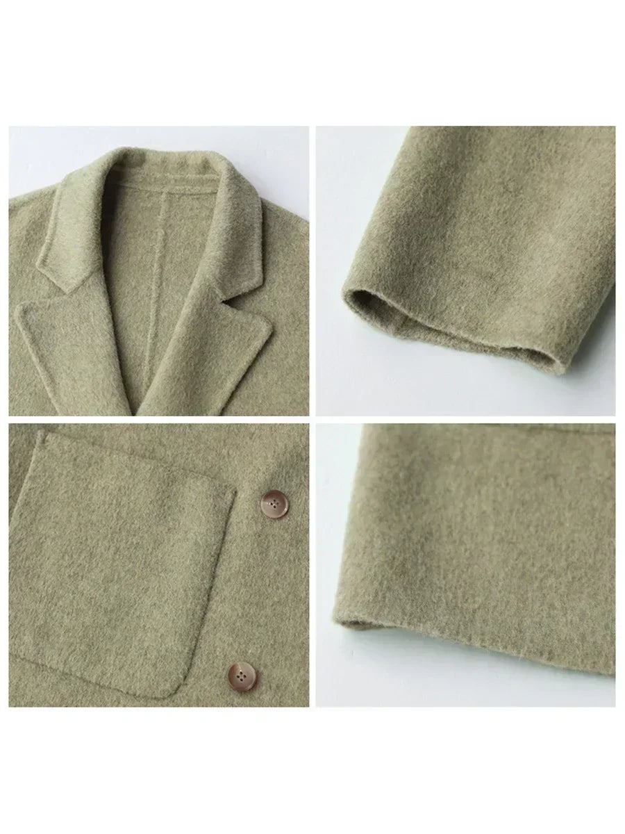 Eleganter Damen Wollmantel Luxus Qualität - BerlinGlamour