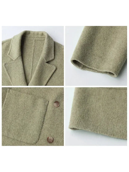 Eleganter Damen Wollmantel Luxus Qualität - BerlinGlamour