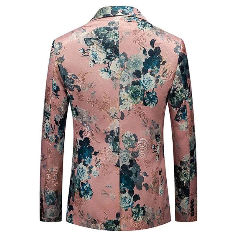 Herren Blazer Blumenmuster Elegant Modern
