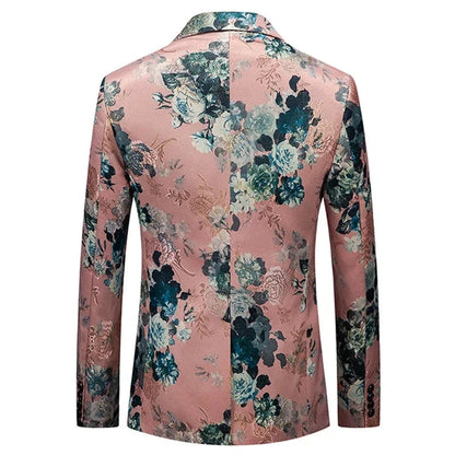 Herren Blazer Blumenmuster Elegant Modern