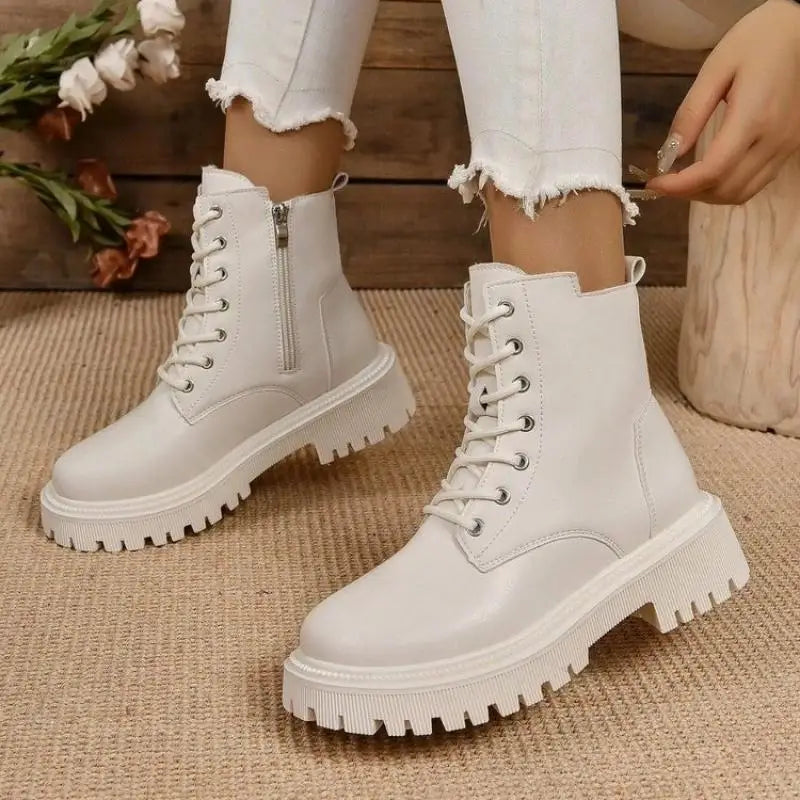 Winterboots Damen weiß warm gefüttert
