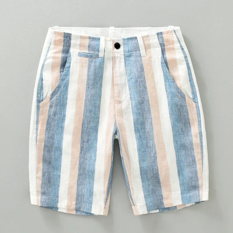 Herren Leinen-Shorts Bequem Leicht Sommer