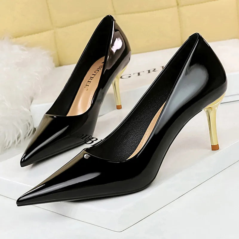 Hohe Pumpschuhe Damen Schuhe Glitzernd Party - BerlinGlamour