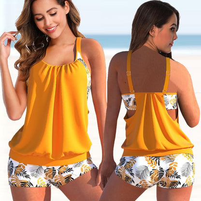 Badeanzug Tankini Set Zweifarbig Sommerlich