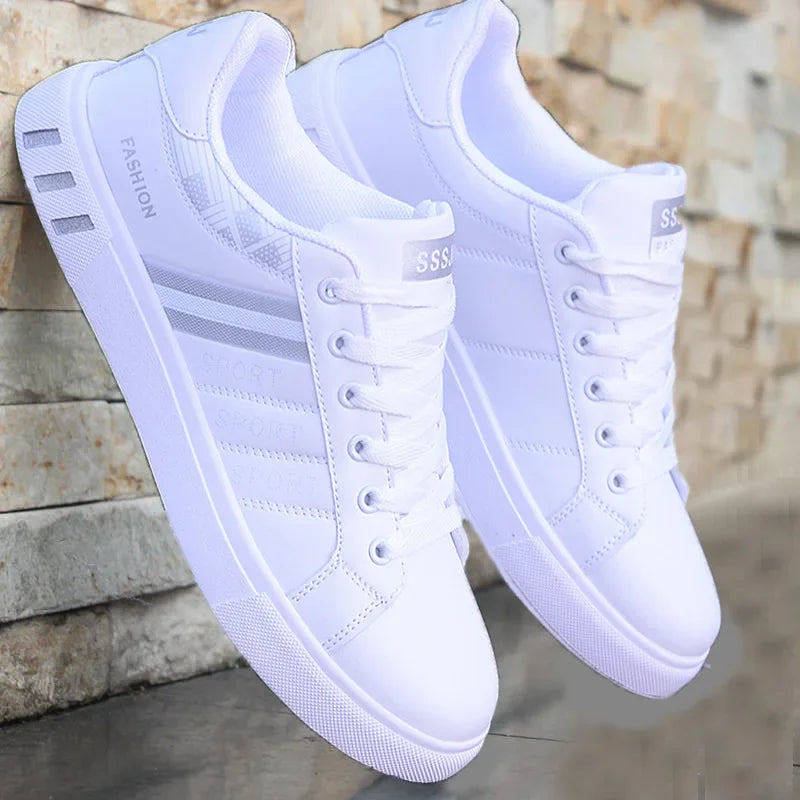 Flache Herrenschuhe Mode Bequem Schwarz