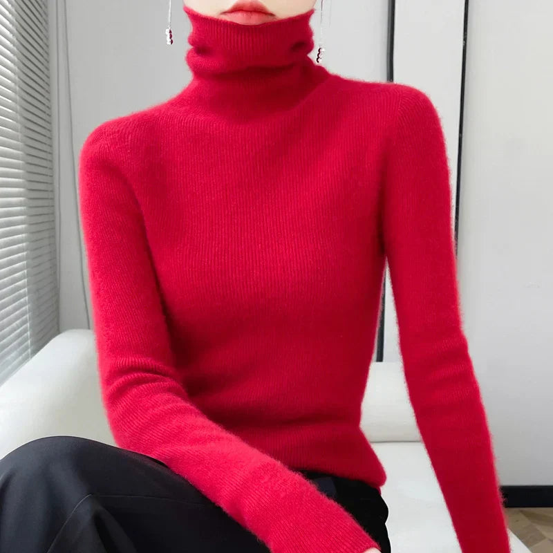 Wollpullover Rollkragen Warm Elegant