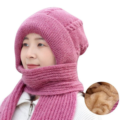 Warme Wintermütze Schal Plüsch Set