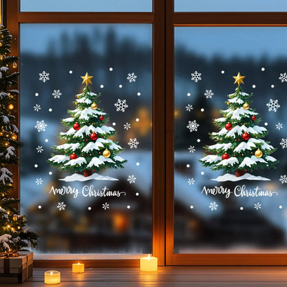 Weihnachtsbaum Aufkleber 3D Glitter Merry Glow