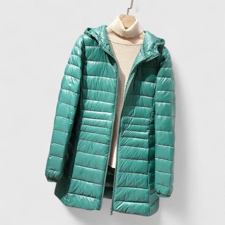 Damen Wintermantel Steppjacke Reißverschluss Warm