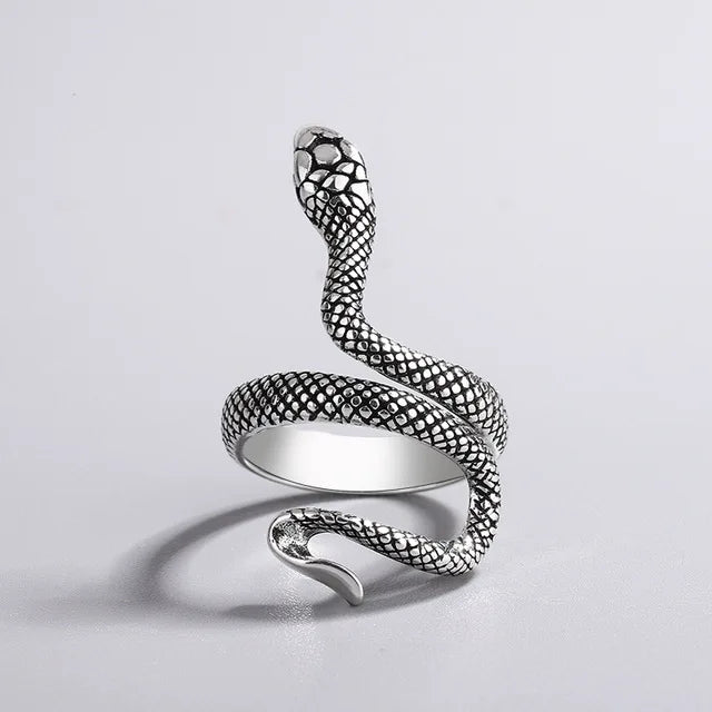 Edelstahl Ring Schlangenmuster Texturiert Modern