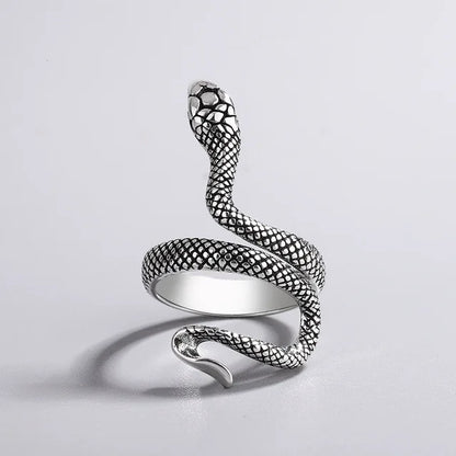Edelstahl Ring Schlangenmuster Texturiert Modern
