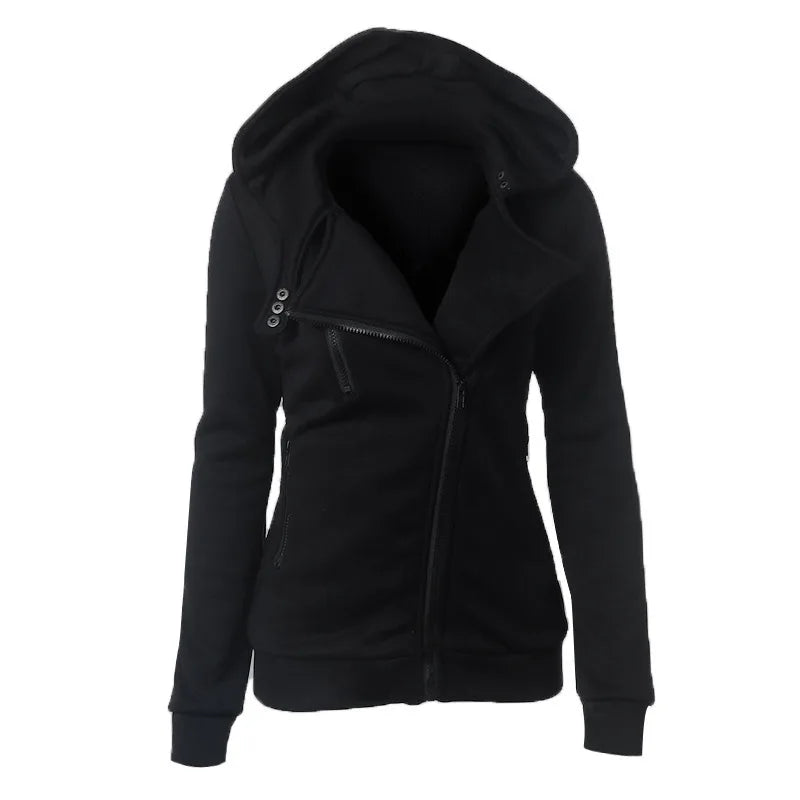 Damen Fleecepullover mit asymmetrischem Reißverschluss von BerlinGlamour