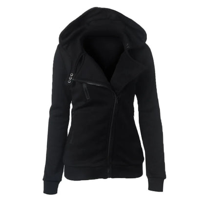 Damen Fleecepullover mit asymmetrischem Reißverschluss von BerlinGlamour