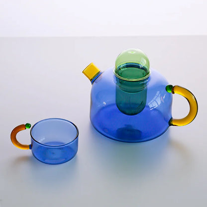 Glas Teeset Kontrast Farben Modern
