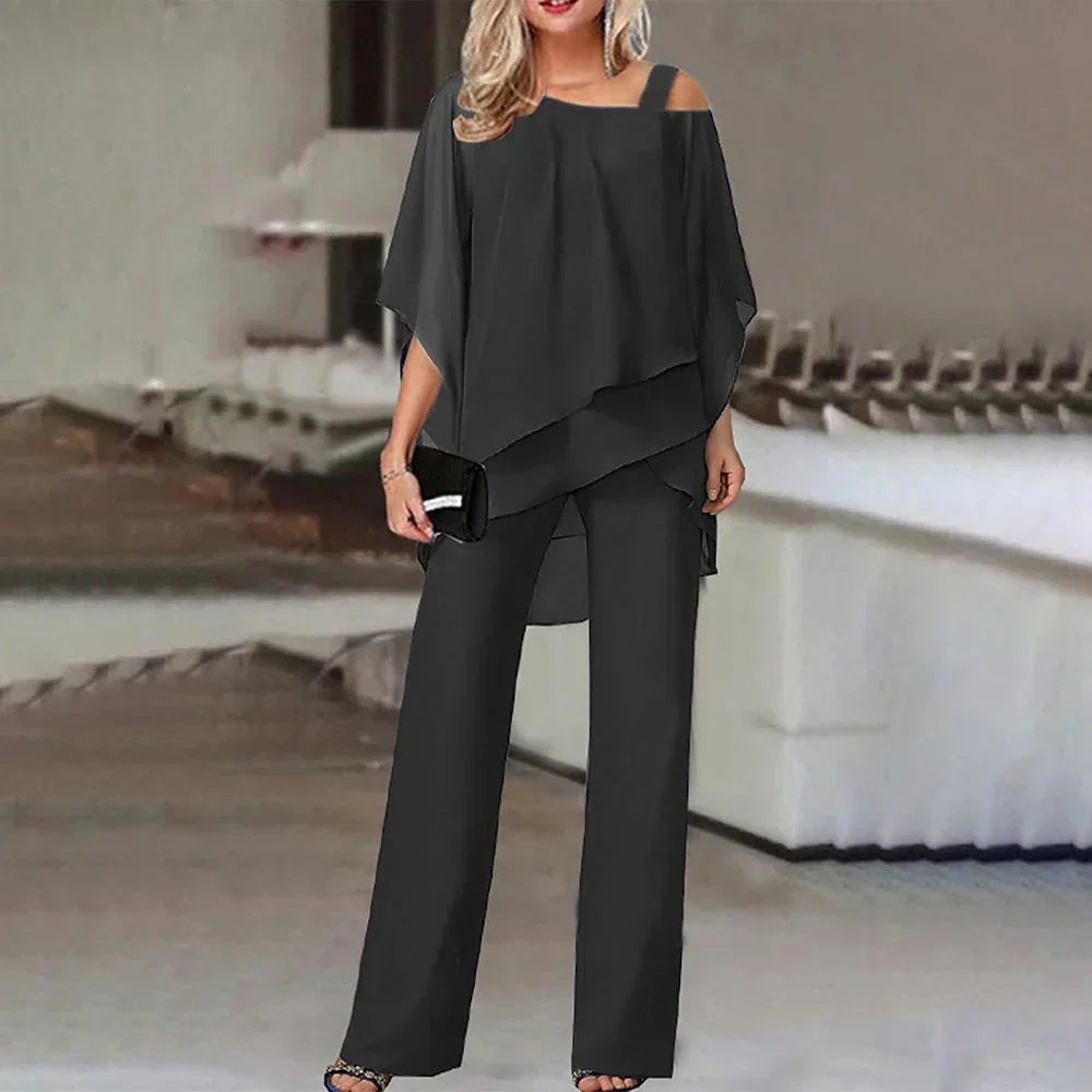 Damen Jumpsuit Cold Shoulder Trendig Elegant - BerlinGlamour