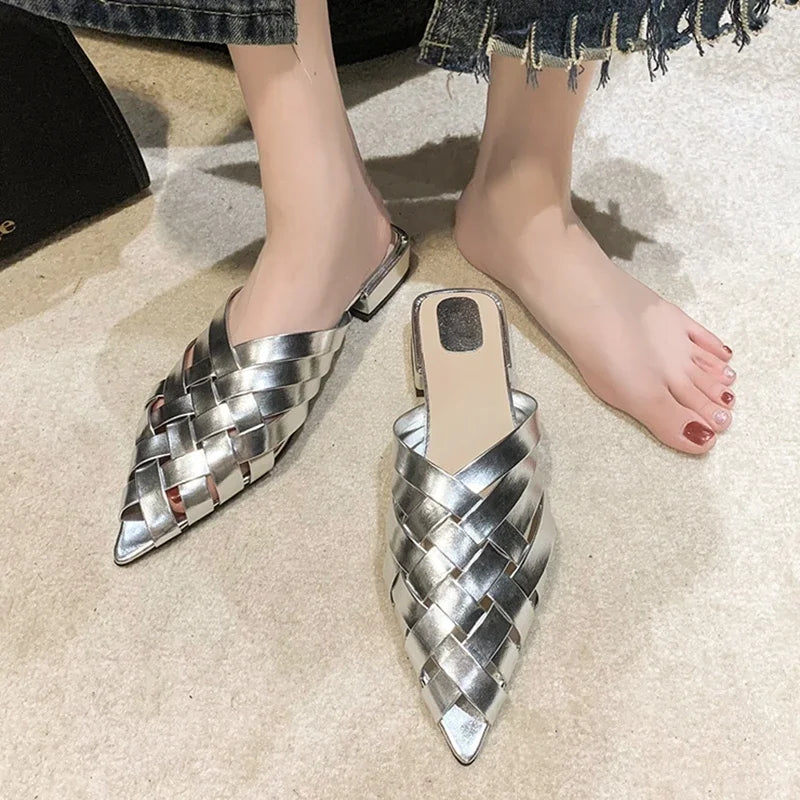 Elegante Mules Schuhe Damen Glamour