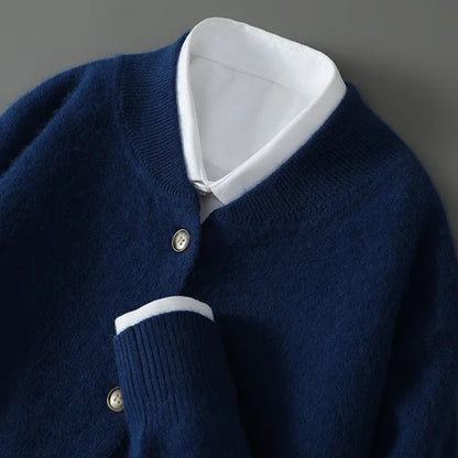 Damen Strickjacke Weich mit Knöpfen Vorne