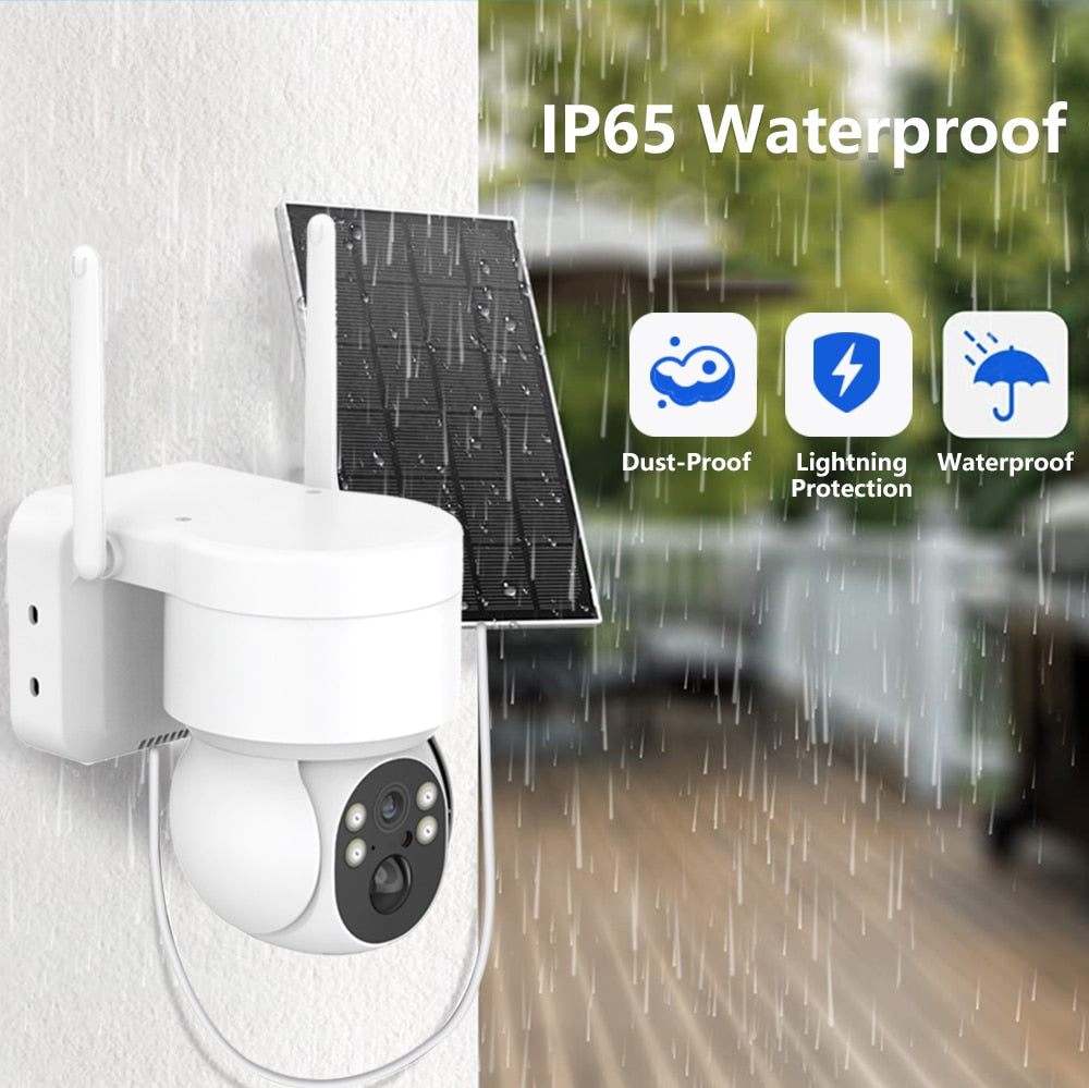 WiFi Überwachungskamera Solarbetrieben IP66 Wasserdicht