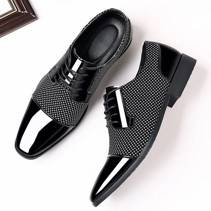 Leder Schuhe Herren Elegant Strass Schnürsenkel - BerlinGlamour