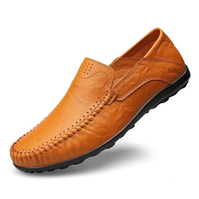 Elegante Herren Loafer Italienisches Leder Schwarz