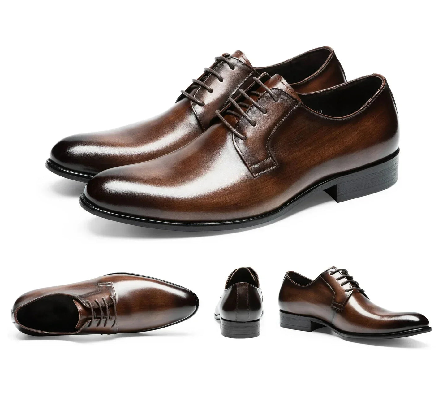 Herren Schnürschuhe Leder Anzugsschuhe Italienisch