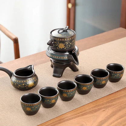 Luxus Porzellan Tee Set Gold Dekor Asiatisch