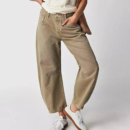 Damen High-Waist-Jeans Bequem Locker Sitz - BerlinGlamour
