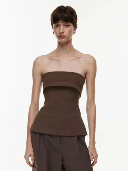 Bandeau-Top Trägerlos Sommer Oberteil Frauen