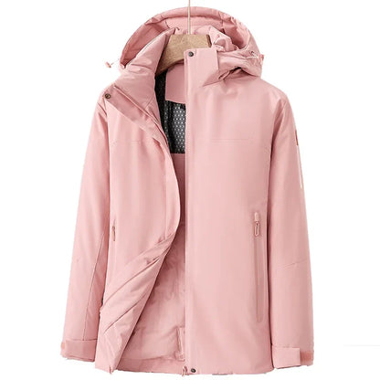 Wasserdichte Winterjacke Damen Fleece Isoliert Warm - BerlinGlamour