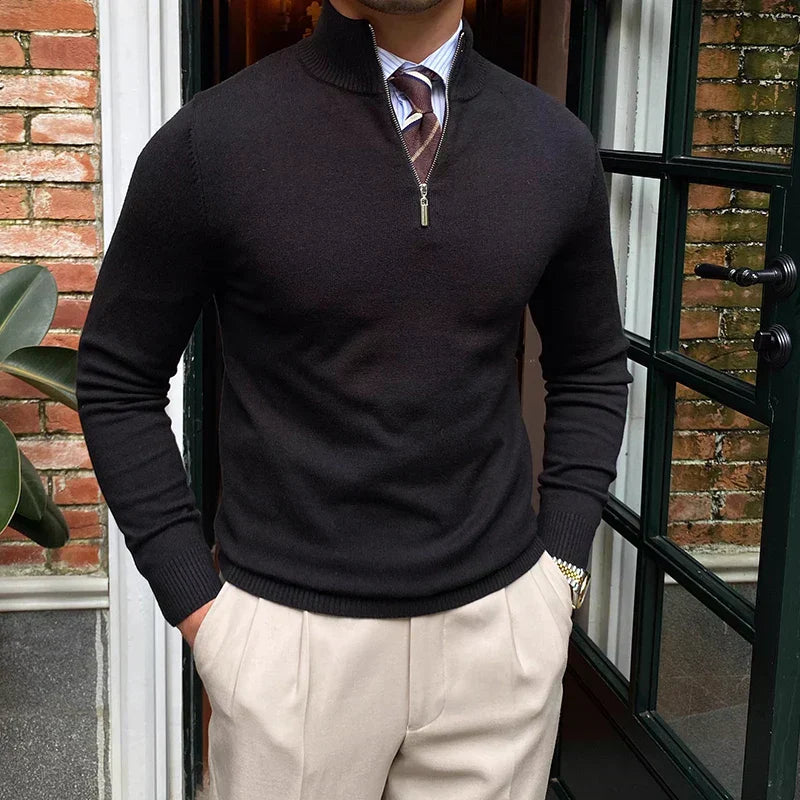 Herren Pullover Viertelzip Frühjahr Bequem - BerlinGlamour