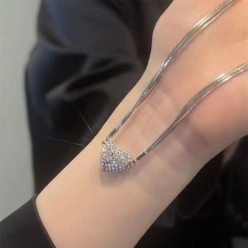 Herz Halskette Magnetische Zirkon Schmuck Elegant