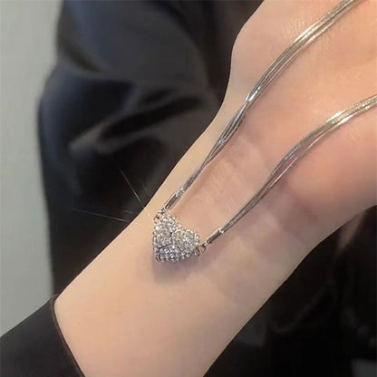 Herz Halskette Magnetische Zirkon Schmuck Elegant