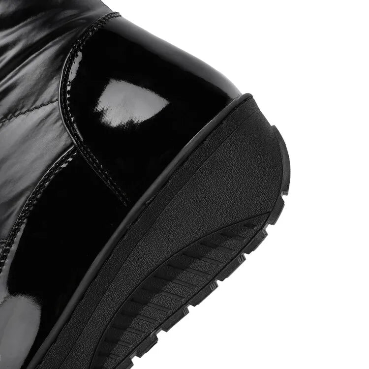 Damen Winterstiefel Gefüttert Warm Overknee Stiefel mit Schleife