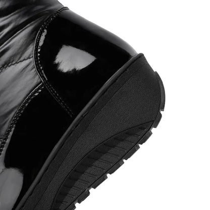 Damen Winterstiefel Gefüttert Warm Overknee Stiefel mit Schleife