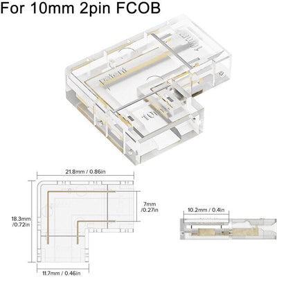 LED Streifenverbinder L-Form Durchsichtig