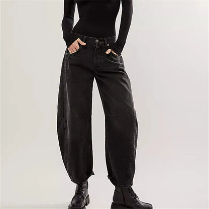 Damen Jeans Bequem Elastisch Baggy Stil - BerlinGlamour