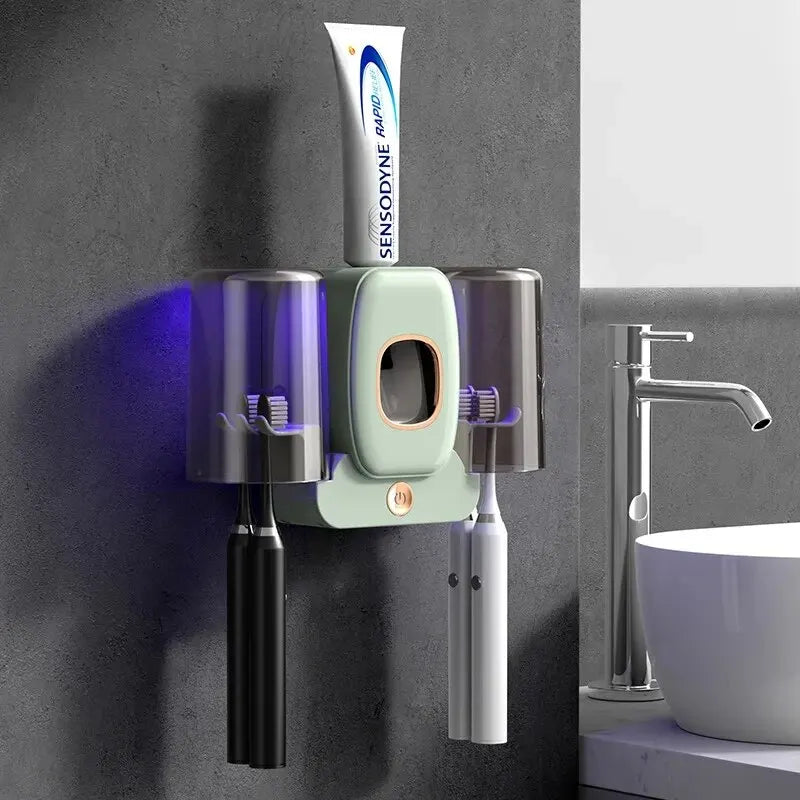 UV Zahnbürstenhalter mit Sterilisation und Zahnpastaspender