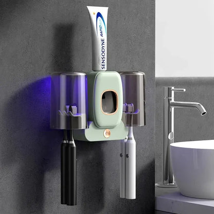UV Zahnbürstenhalter mit Sterilisation und Zahnpastaspender
