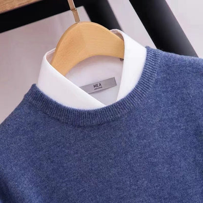 Herren Pullover Klassisch Rundhals Ausschnitt Elegante Optik