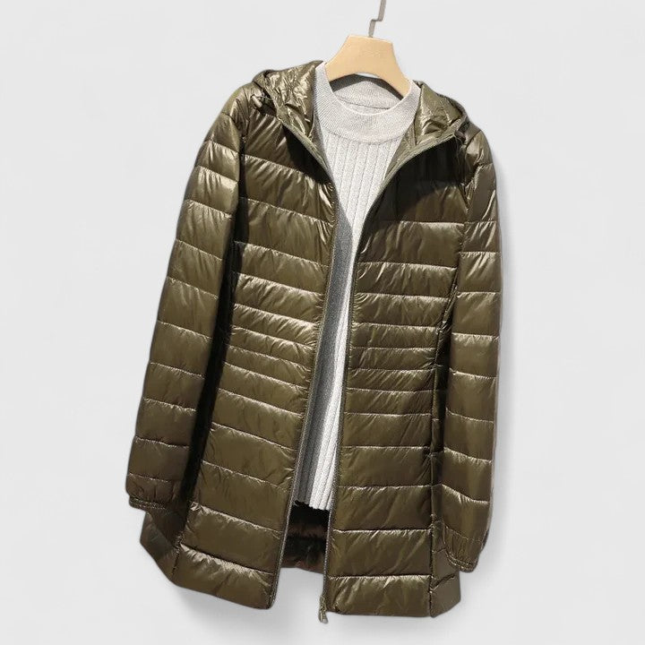 Damen Wintermantel Steppjacke Reißverschluss Warm
