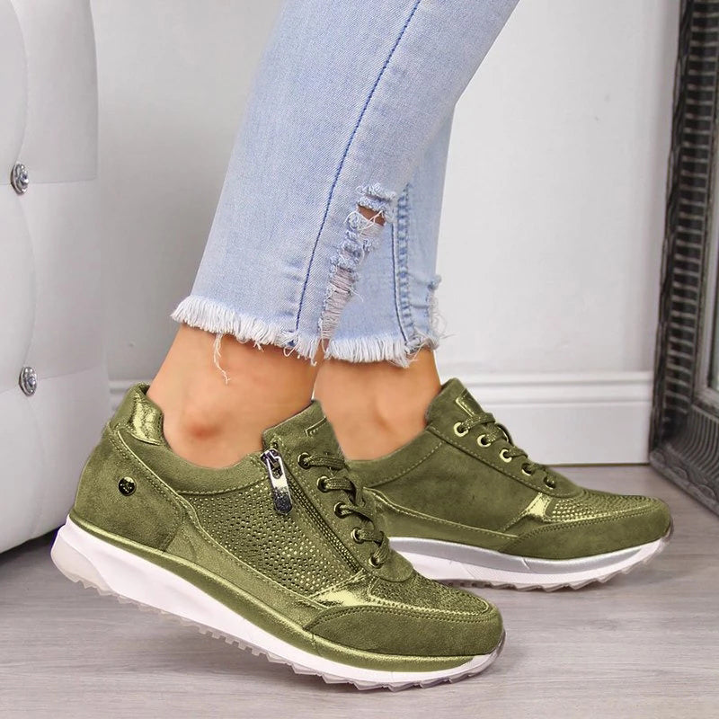 Schnürschuhe Reißverschluss Lässig Heidi Stil