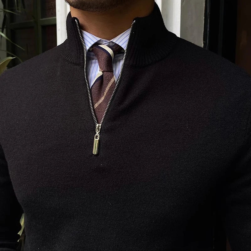 Herren Pullover Viertelzip Frühjahr Bequem