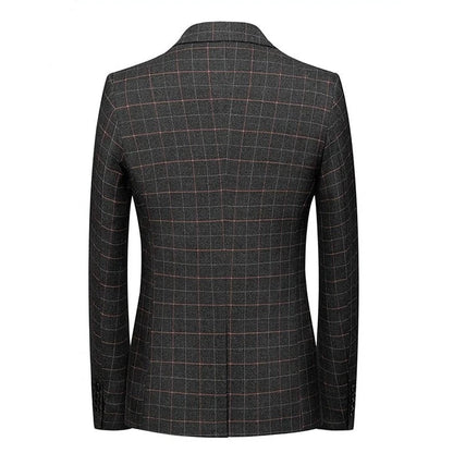 Schwarzer Karo Blazer Modern Slim Fit