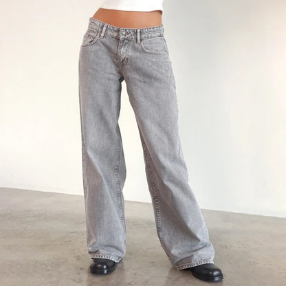 Damen Jeans Weitbein Helle Vintage Jeans