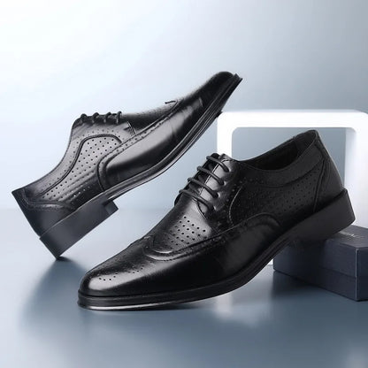 Herren Anzug Schuhe Bequem Oxford Schuhe Schwarz