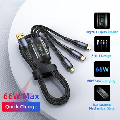 Universalkabel 3in1 Schnellladegerät Digitalanzeige